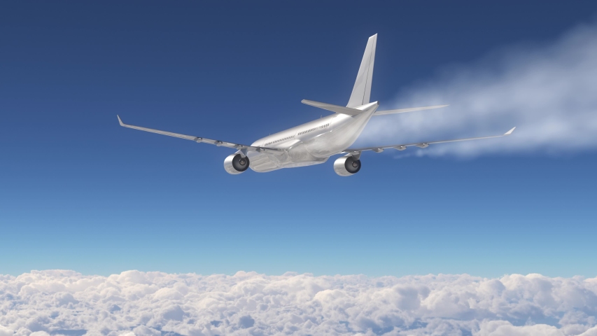 Plane Flying Above the Clouds Stock Footage Video (100% ...