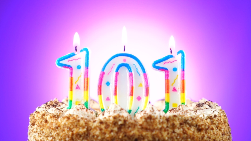 Birthday Cake With A Burning Stock Footage Video 100 Royalty