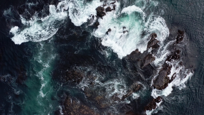 Large Waves crashing on rocky shoreline image - Free stock photo ...