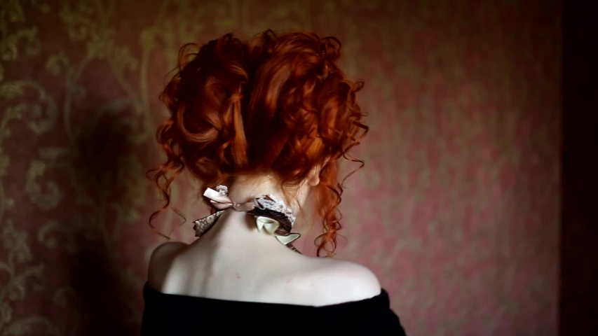 Dark Halloween Attire Gothic Woman Stockvideos Filmmaterial