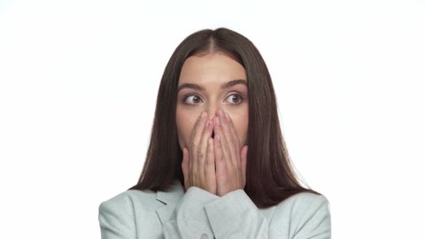 Woman With Shock Look On Stockbeeldmateriaal En Video S 100