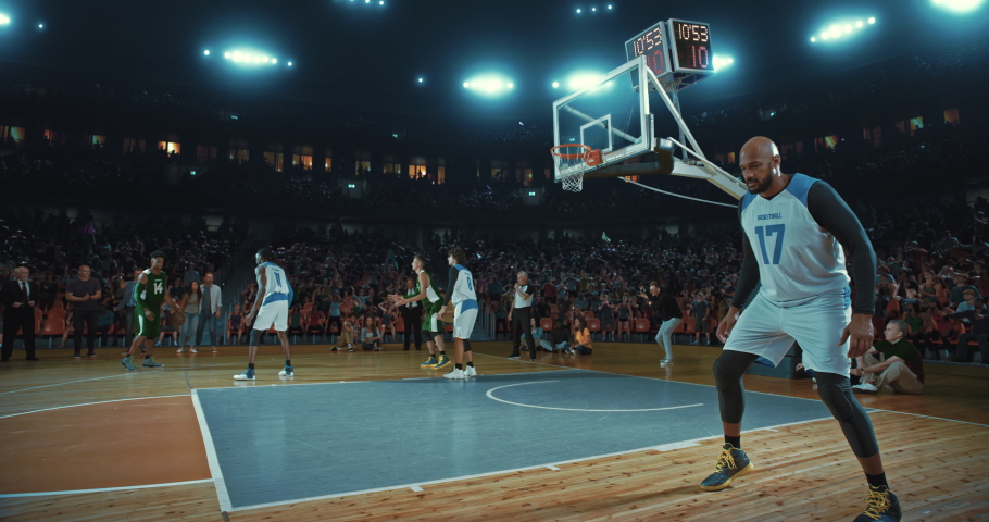 Basketball Players On Big Professional Stock Footage Video ...