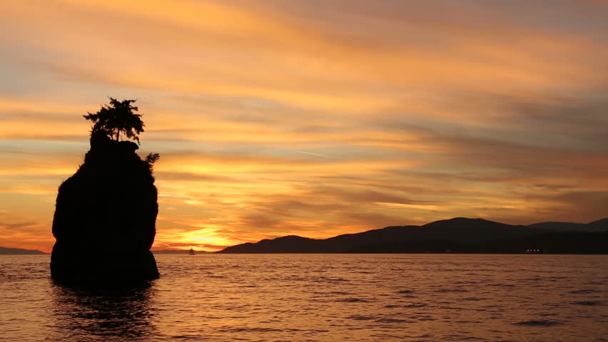 Siwash Rock Sunset English Bay Stanley Park Sunset Over