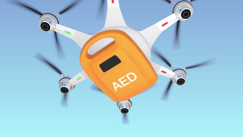 Drone Carrying Aed Kit for Stock Footage Video (100% ...