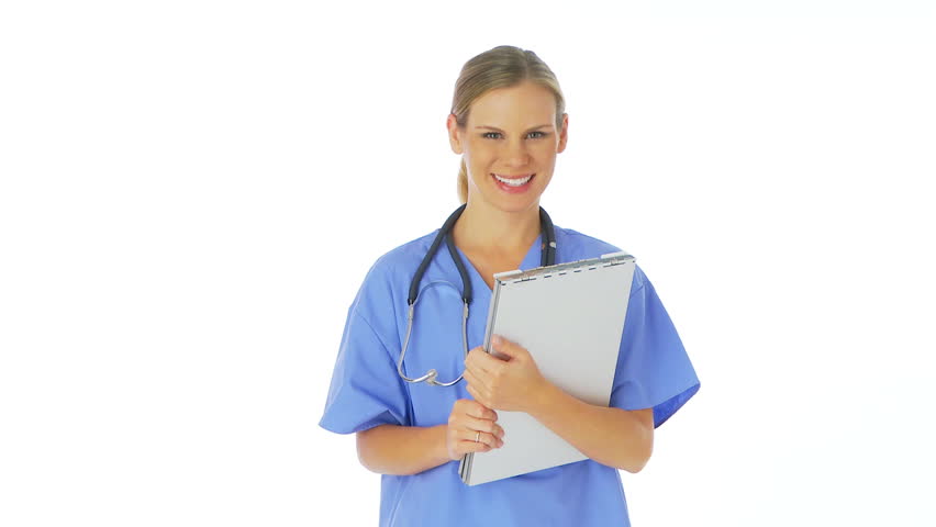 Portrait of Nurse with Clipboard Stock Footage Video (100% ...