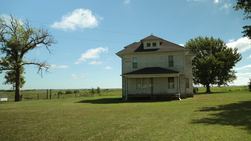 Historic Farmhouse in Iowa On Stock Footage Video (100% ...