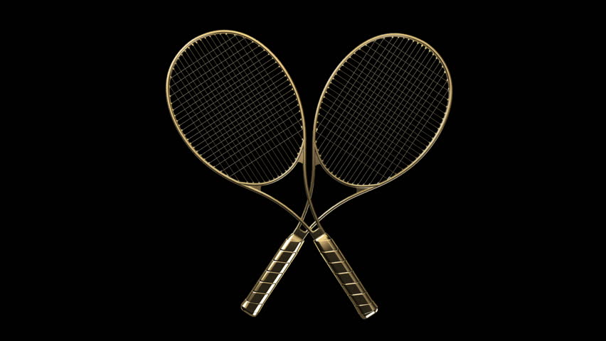 Gold Tennis Rackets. Stock Footage Video (100% Royalty-free) 1318822