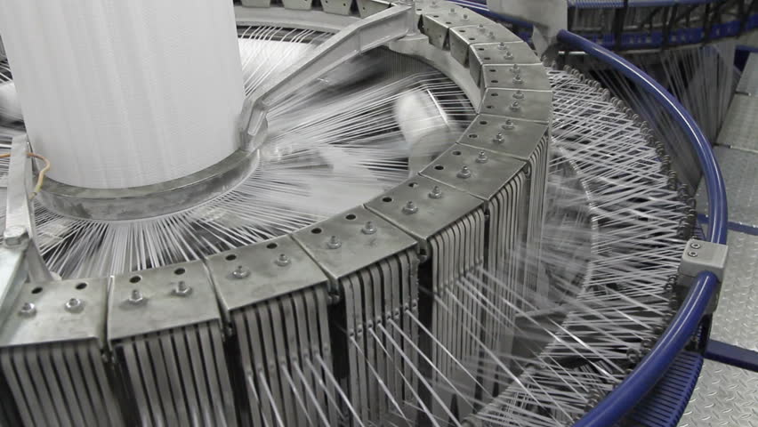 Textile Industry - Yarn Spools On Spinning Machine In A Factory Stock ...
