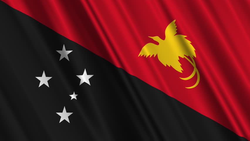 Animation Of The Full Fluttering National Flag Of Papua New Guinea ...