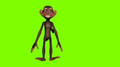 Funny Cartoon Monkey Jumping Against Green Stock Footage Video (100%  Royalty-free) 14590282 | Shutterstock