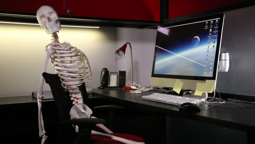 Stock Video Clip of Corpse Died in the Office - Skeleton | Shutterstock