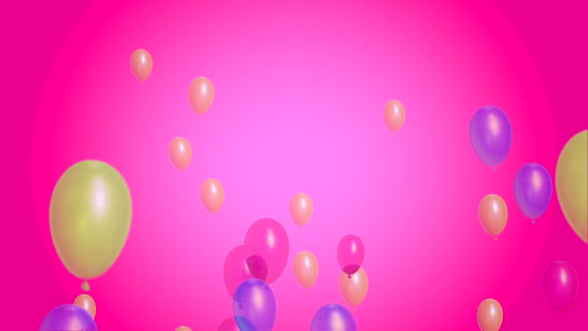 Pink Balloons Falling On White Background And Alpha Mask Stock Footage