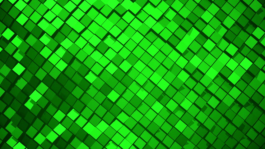 Green Metallic Square Blocks Background Stock Footage Video 100