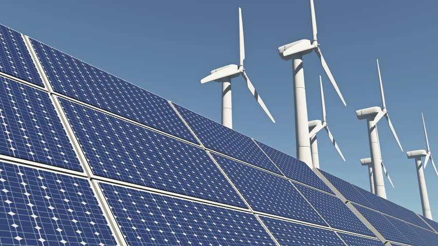 4k Solar Panels Wind Power,green Stock Footage Video (100% Royalty-free