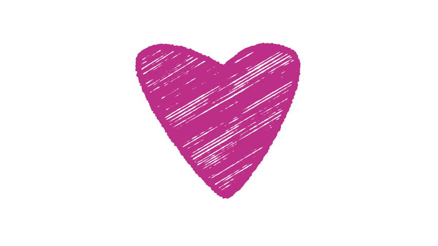 Heart Painted With Chalk On A Blackboard, Hand Drawn Animation 4K Stock