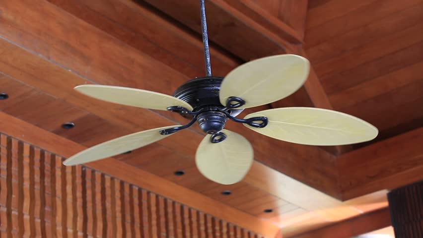 Ceiling Fan In Tropical Home Stock Footage Video 100 Royalty