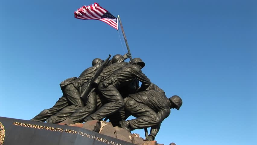 WASHINGTON, DC - APR 2015: Iwo Jima Memorial Marine Corp Flag ...