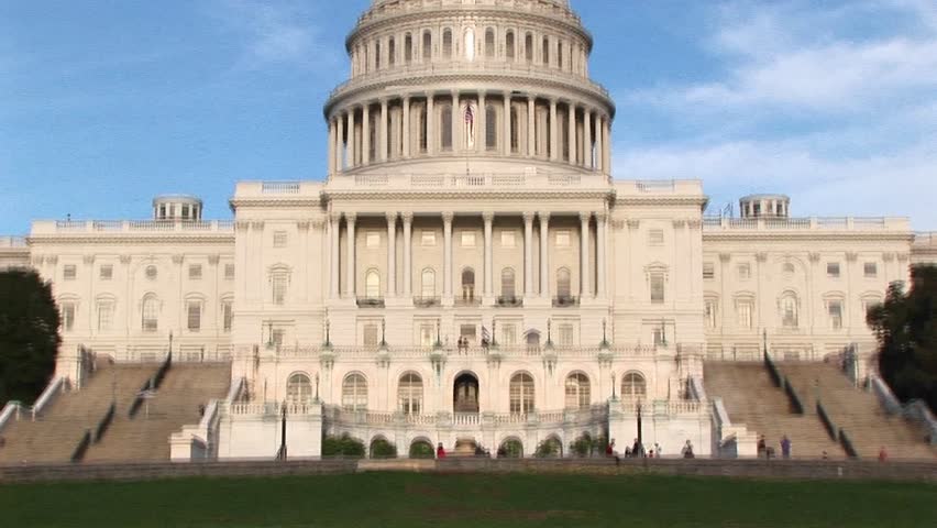 Looking Up From The Base Of The U.S. Capitol Building To Upper-level ...