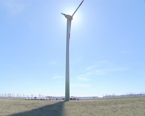 Rotating Wind Turbine Against the Stock Footage Video (100 Royalty