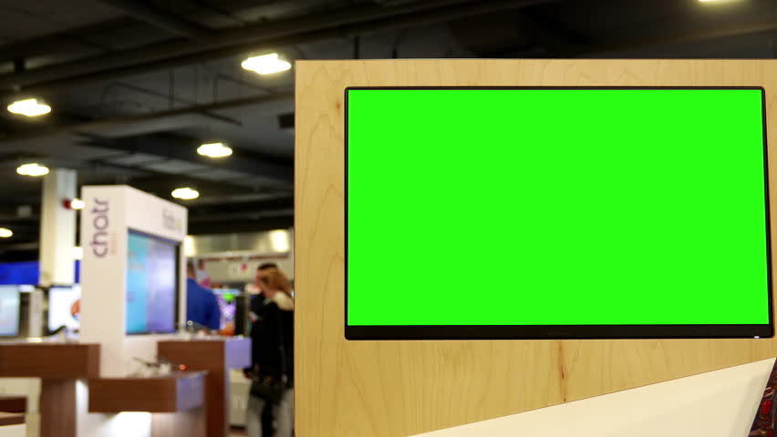 Coquitlam, BC, Canada - March 23, 2016 : Display green screen tv inside ...