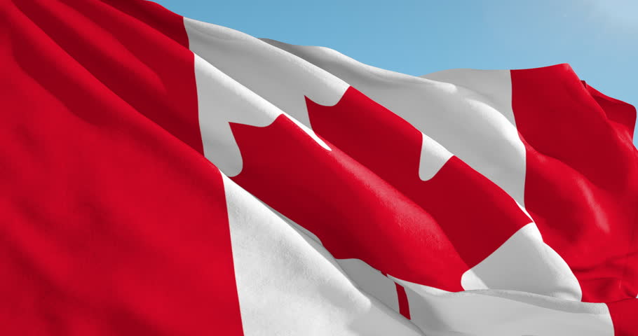 A Beautiful Satin Finish Looping Flag Animation Of Canada. 4K (4096 X ...