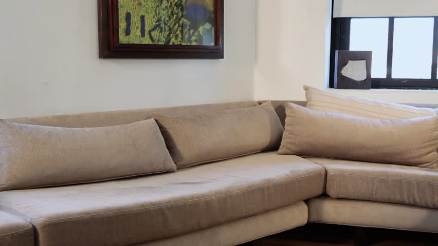 Modern Furniture Video wood floor of a new house with modern furniture. dolly shot. stock Modern Furniture Video wood floor of a new house with modern furniture. dolly shot. stock