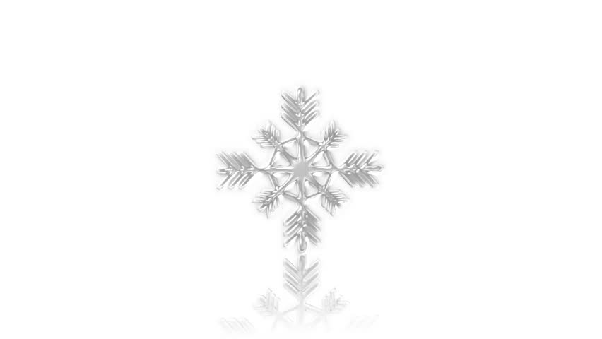 Blue Snowflakes Falling On A White Background Cg Stock Footage Video