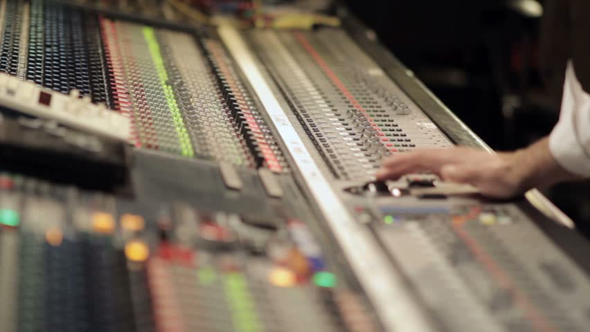 Large Audio Studio Recording Desk Stock Footage 100 Studio Recording Desk Stock Footage