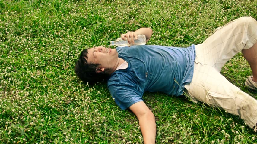 An Asian Thai Male Man Guy Is Drop Dead On The Grassy