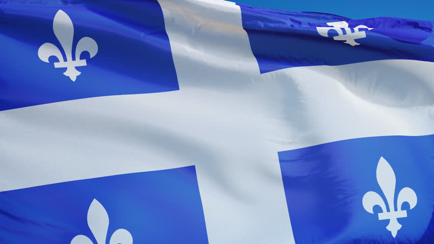 A Beautiful Satin Finish Looping Flag Animation Of Quebec. A Fully ...