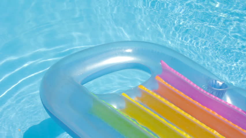Pool Raft Serenely Floats On Stock Footage Video (100% Royalty-free ...