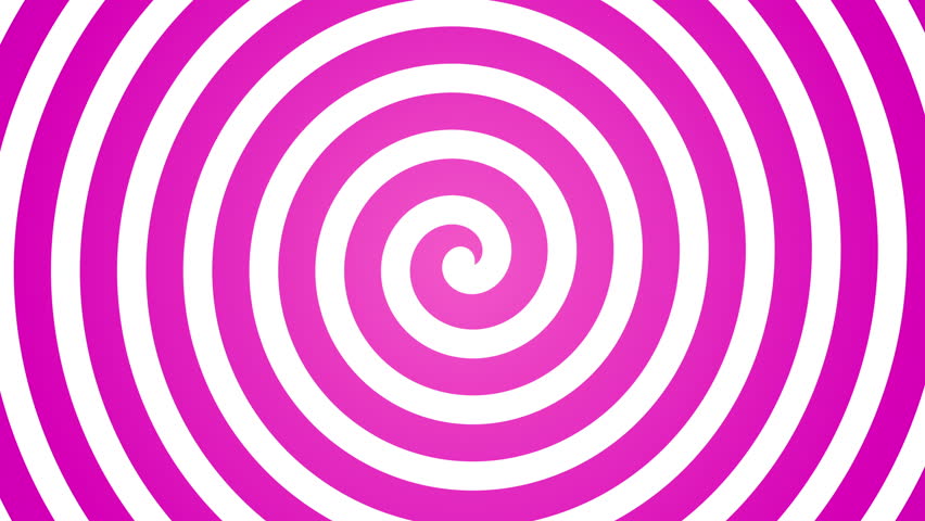 Black Hypnotic Spiral Rotates On The Glowing Pink Background. Seamless ...