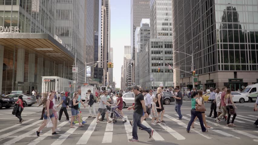 Chicago, IL - CIRCA September 2007: Pedestrians Cross The Busy ...