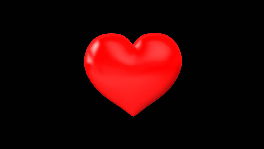 Digital Animation Of Red Heart Thumping On Black Background Stock ...