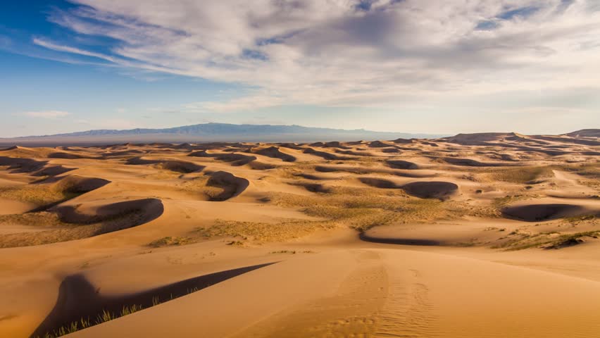 Amazing Timelapse Of Desert Landscape. Gobi Desert Stock Footage Video ...