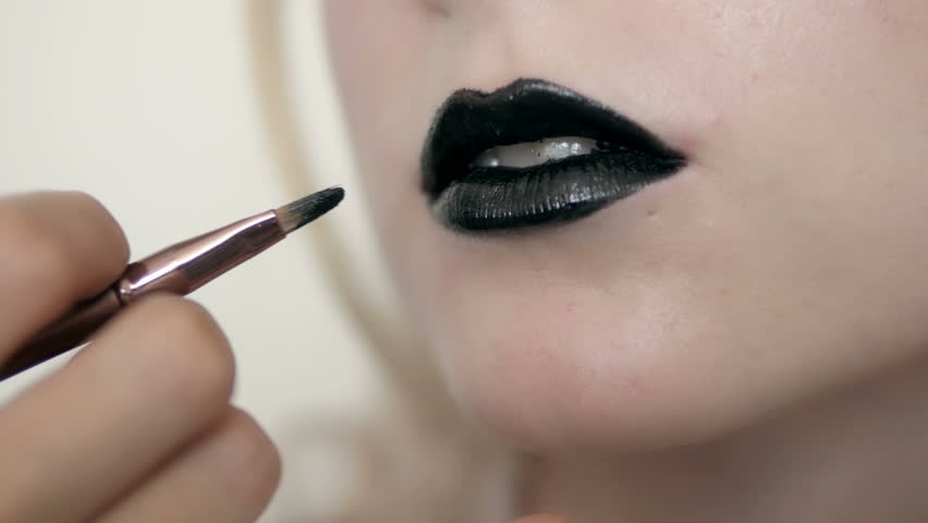 Black Lip Gloss Make Up Stock Footage Video 100 Royaltyfree