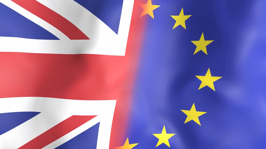 Brexit Flag Waving in the Stock Footage Video (100%