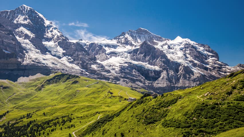 View To Kleine Scheidegg From Mannlichen With Eiger, Monch And Jungfrau ...