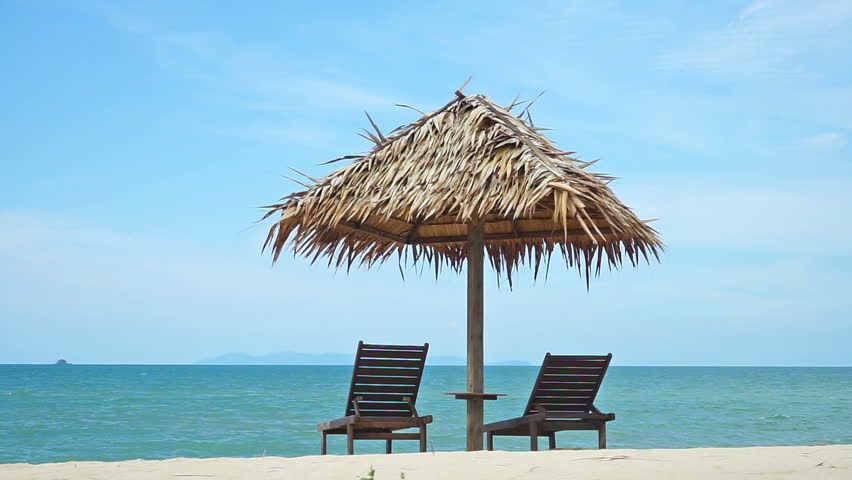 Stock Video Clip of FULL HD beach hut, wooden chair at | Shutterstock