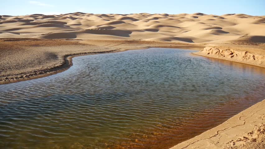 SAHARA DESERT, TUNISIA - CIRCA OCTOBER 2015: A Beautiful Oasis In The ...