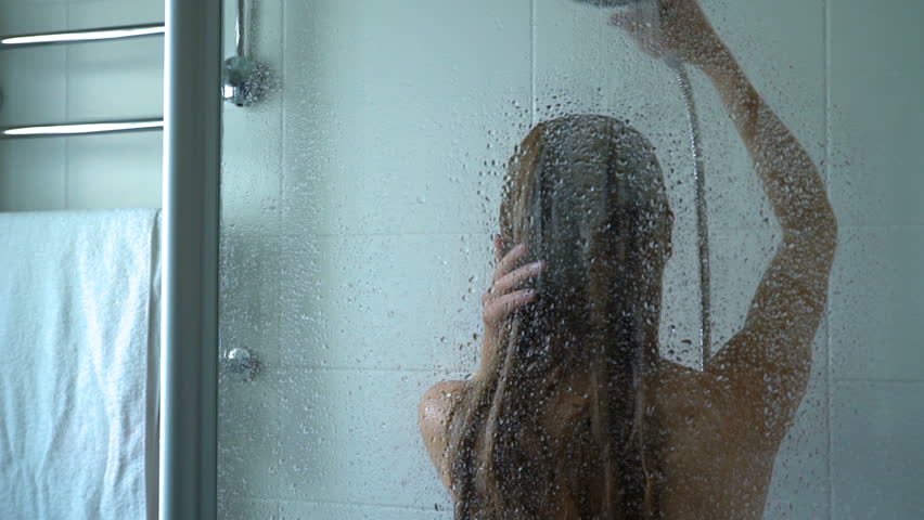 Closeup curly shower messy
