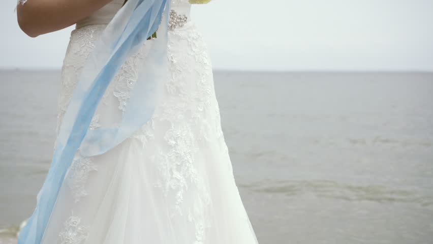 4k00 13mid Tilt Shot Of Beautiful Tender Bride In Elegant Lace