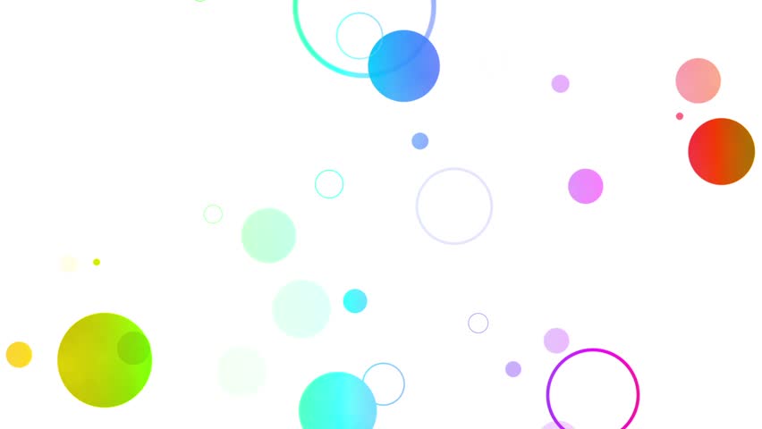 Colorful Bubbles On White Background In 1080p. Perfect For Abstract