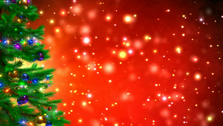 Christmas Tree On Red Bokeh Stock Footage Video (100% Royalty-free ...