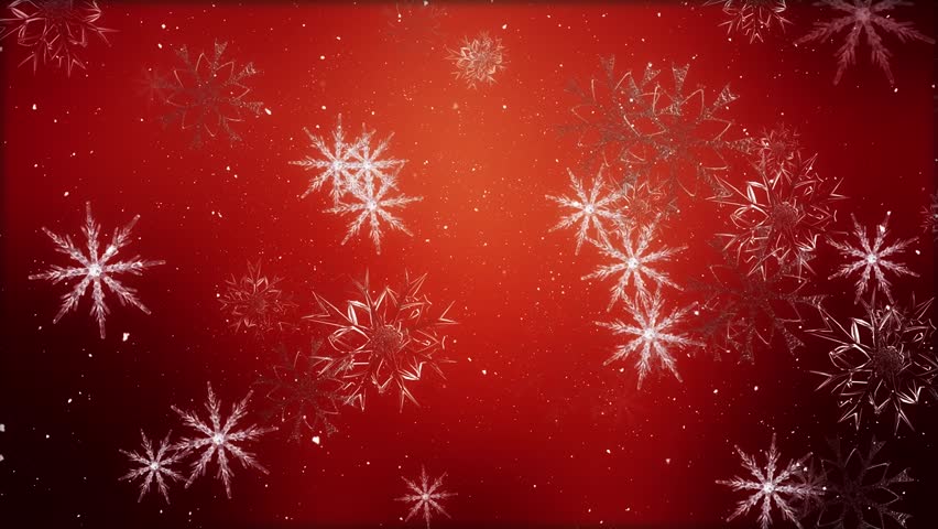 Large Snow Flakes. Red Winter Stock Footage Video (100% Royalty-free ...