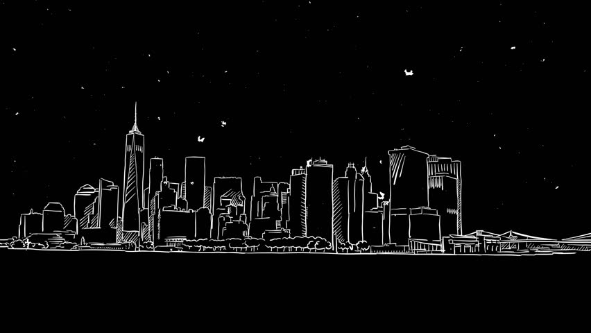 Skyline Sketch Stock Footage Video | Shutterstock