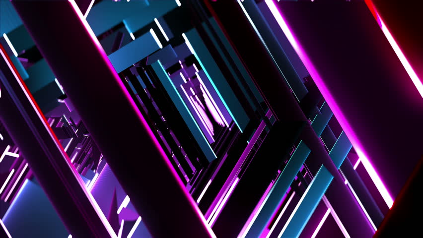 Seamless Animation Of Colorful Neon Lights Moving Inside Shader ...