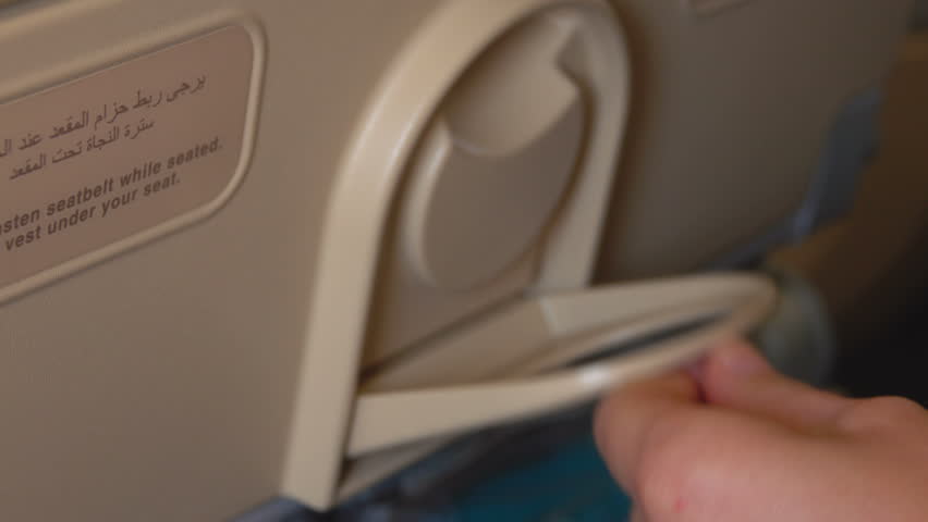 Aircraft Passenger Open Foldable Table Stock Footage 100 Royalty Free 20712112 Shutterstock