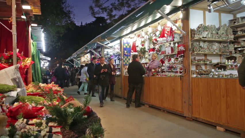 BARCELONA, SPAIN - NOVEMBER 30, 2015: People Walking At Christmas