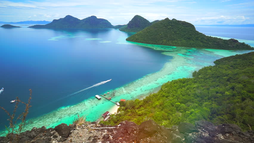 Timelapse Of Malaysia Sabah Borneo Scenic View Of Tun Sakaran Marine ...